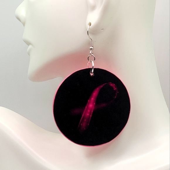 Hand Crafted Jewelry - Breast Cancer Earrings